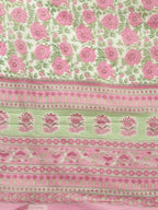 Yufta Women Pink Floral Print Aari Work Pure Cotton Kurta with Palazzo and Dupatta | Grab2Buy