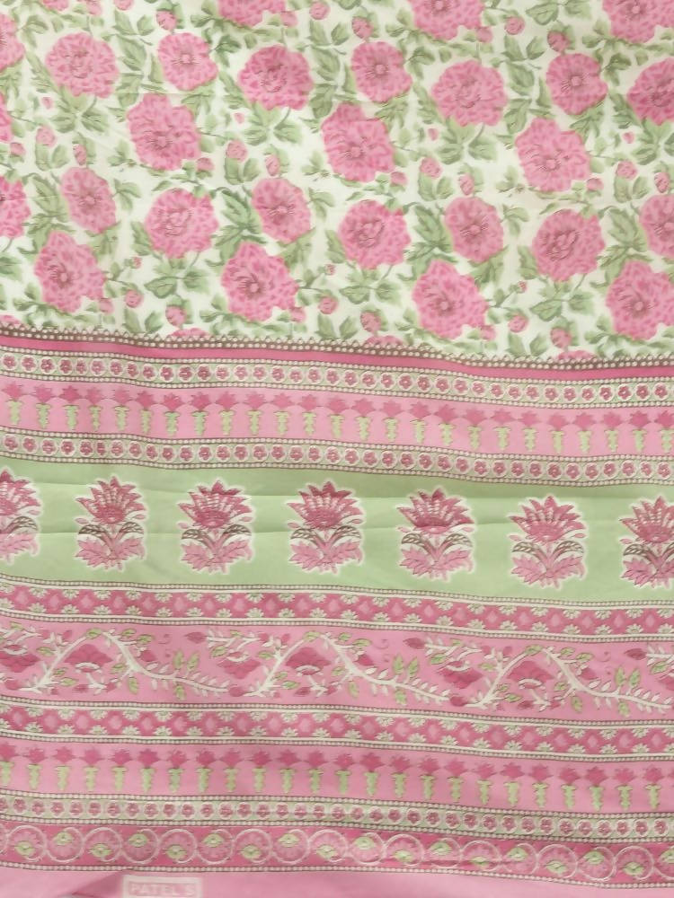 Yufta Women Pink Floral Print Aari Work Pure Cotton Kurta with Palazzo and Dupatta | Grab2Buy