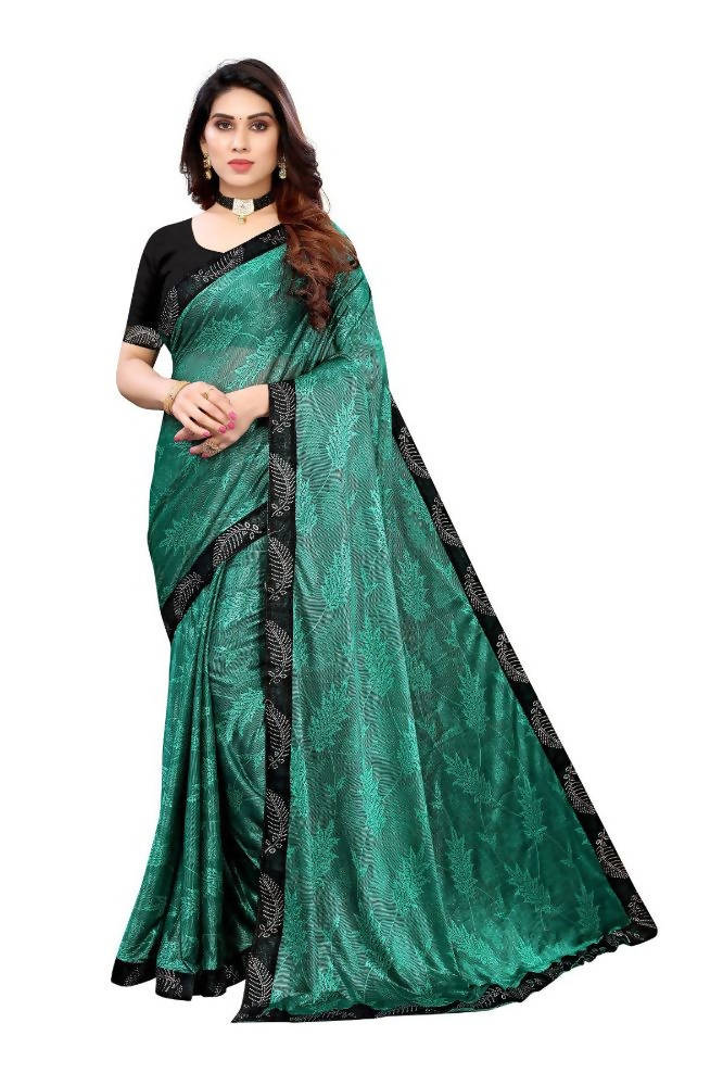 Vamika Rama Green Malai Silk Embroidery Saree | Grab2Buy