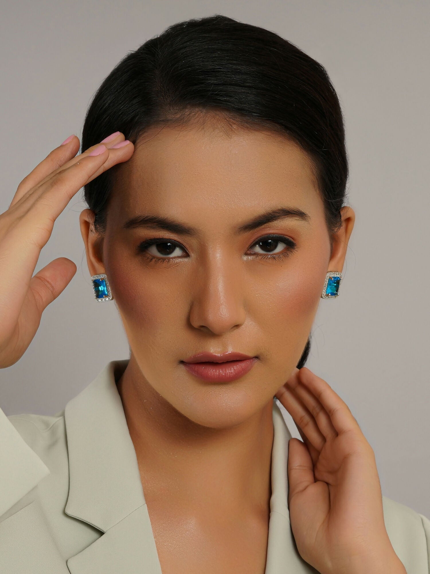 stone stud (sky blue) - Ruby Raang | Grab2Buy