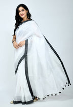 Mominos Fashion Moeza Beautiful Bhagalpuri Handloom Silk White Saree | Grab2Buy
