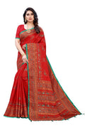Vamika Red Mirror Work With Jhalar Khadi Silk Saree (AASHI RED) | Grab2Buy