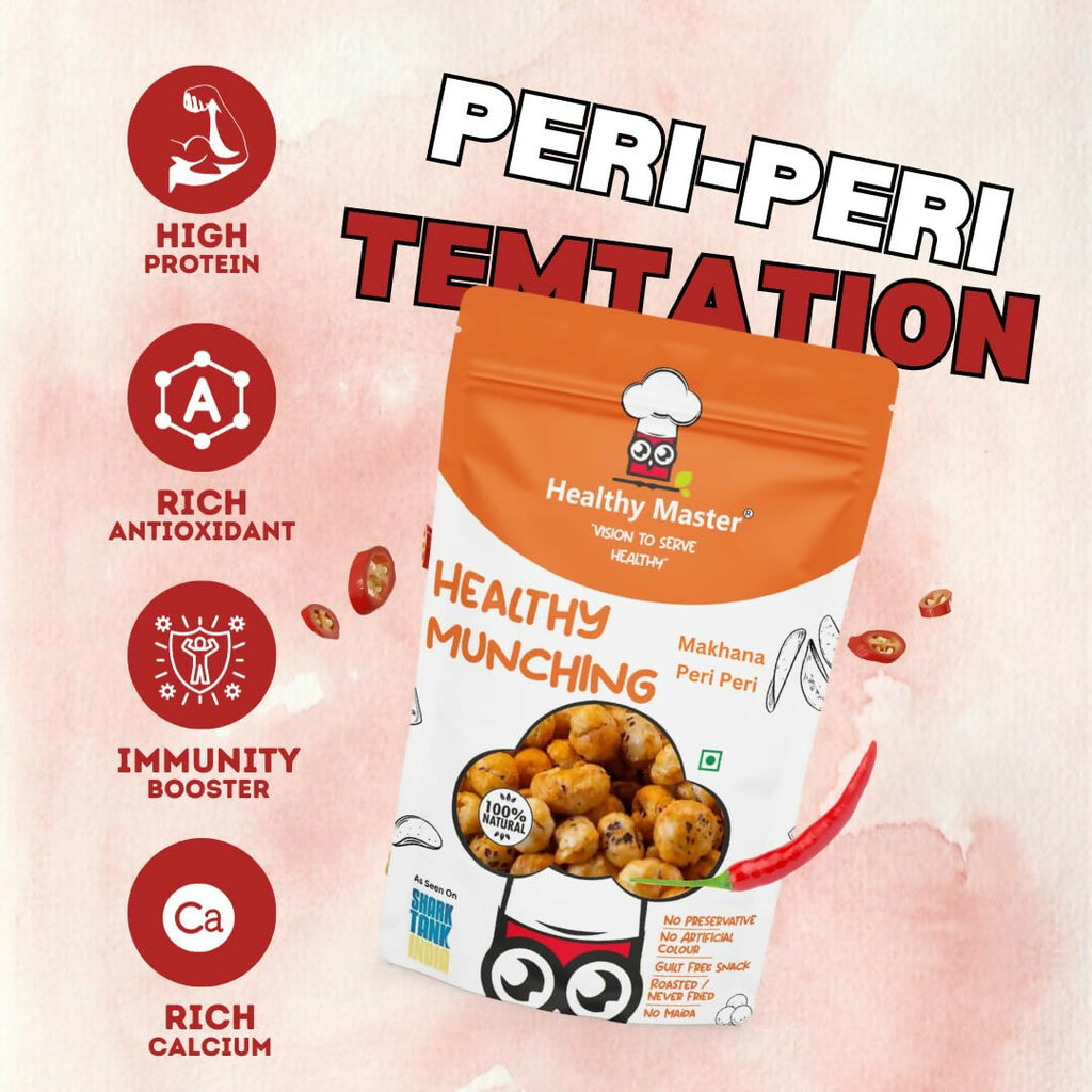 Healthy Master Crispy Roasted Fox Nuts (Makhana) - Peri Peri Flavour | Grab2Buy