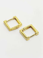 NVR Men's Gold Plated Geomatric Shaped Hoop Earrings | Grab2Buy