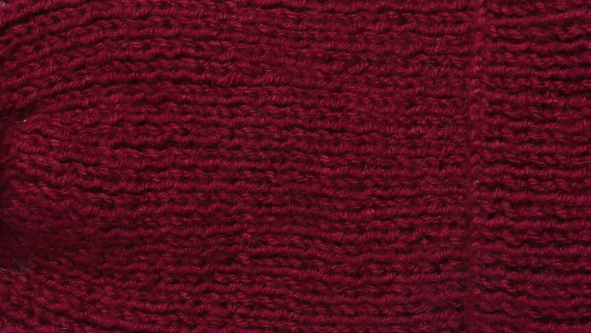 Chutput Kids Woollen Hand Knitted Pom Pom Detailed Cap - Maroon | Grab2Buy