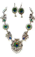 Mominos Fashion Silver-Plated Peacock Design Necklace Set Mangalsutra | Grab2Buy