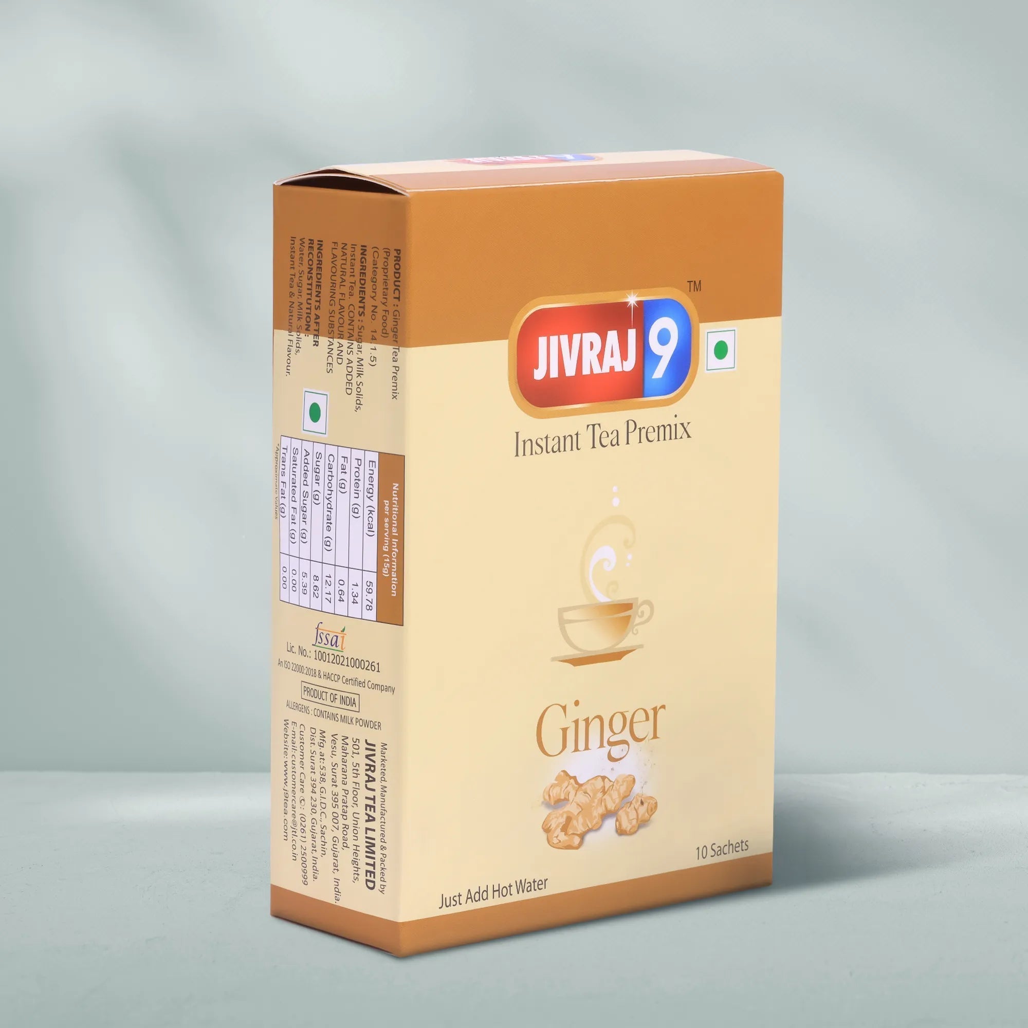 jivraj9 Tea Ginger Premix Tea Box