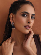 trueBrowns Silver Tone Turquise Stone Earrings | Grab2Buy