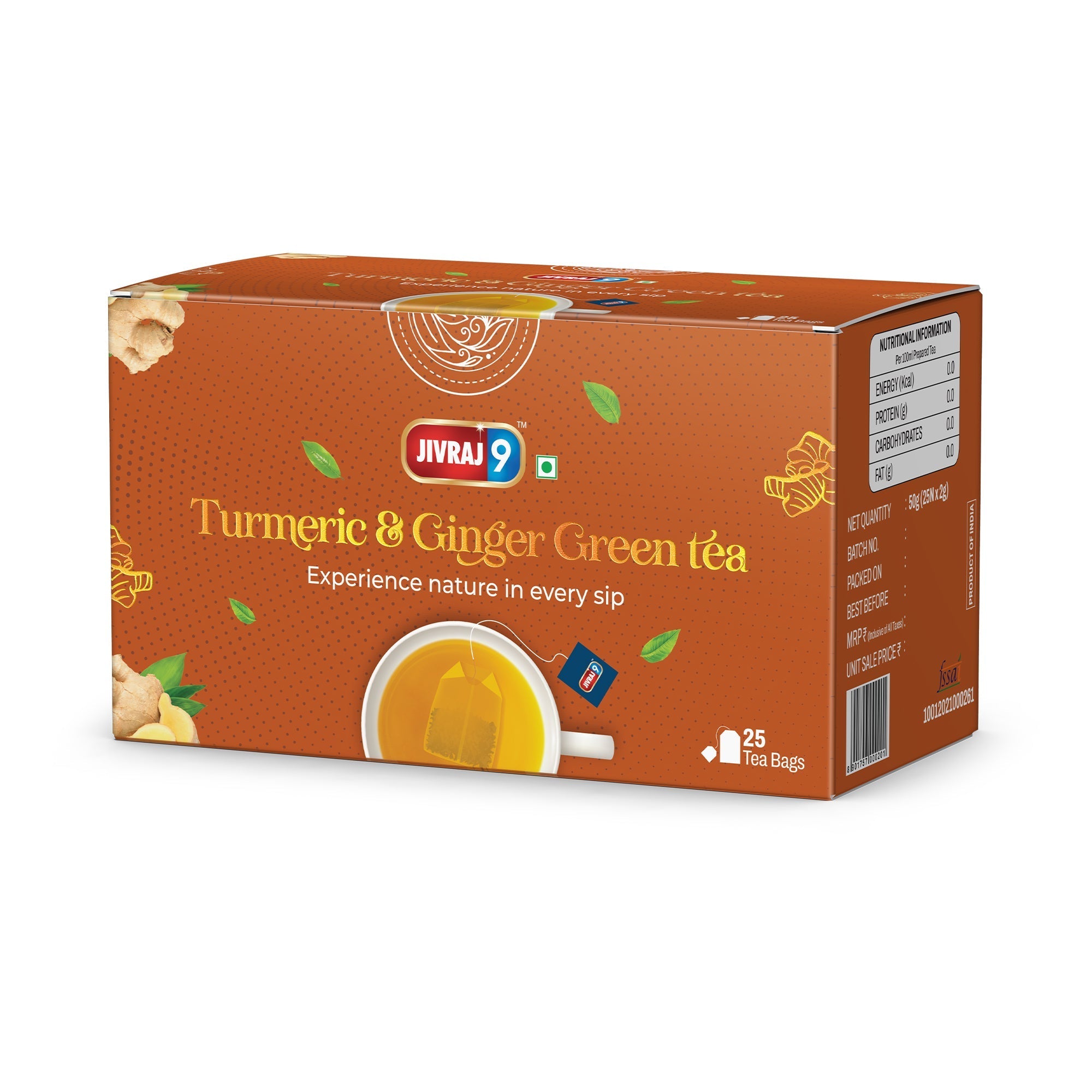 jivraj9 Tea Turmeric And Ginger  Green Tea | Grab2Buy