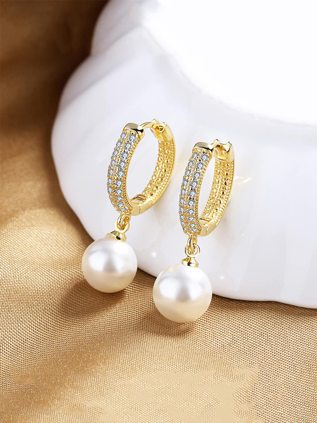 Yellow Chimes Gold-Polished Circular Hoop Earrings | Grab2Buy