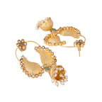 Nuyug 22K Gold Plated Pearls Studded Contemporary Shaped Mini Jhumki Drop Dangler Earrings | Grab2Buy