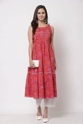 Myshka Cotton Printed Sleeveless Round Neck Casual Women's Dress | Grab2Buy