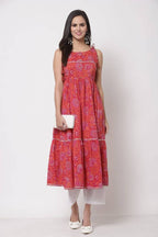 Myshka Cotton Printed Sleeveless Round Neck Casual Women's Dress | Grab2Buy