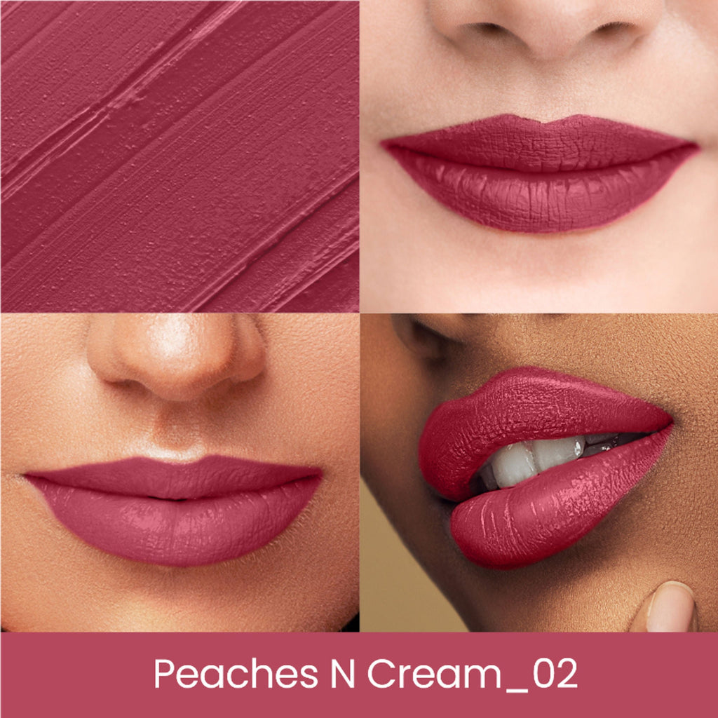 Swiss Beauty Lip Stain Matte Lipstick - 202 Peaches And Cream | Grab2Buy