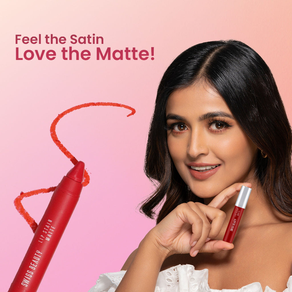 Swiss Beauty Lip Stain Matte Lipstick - 202 Peaches And Cream | Grab2Buy