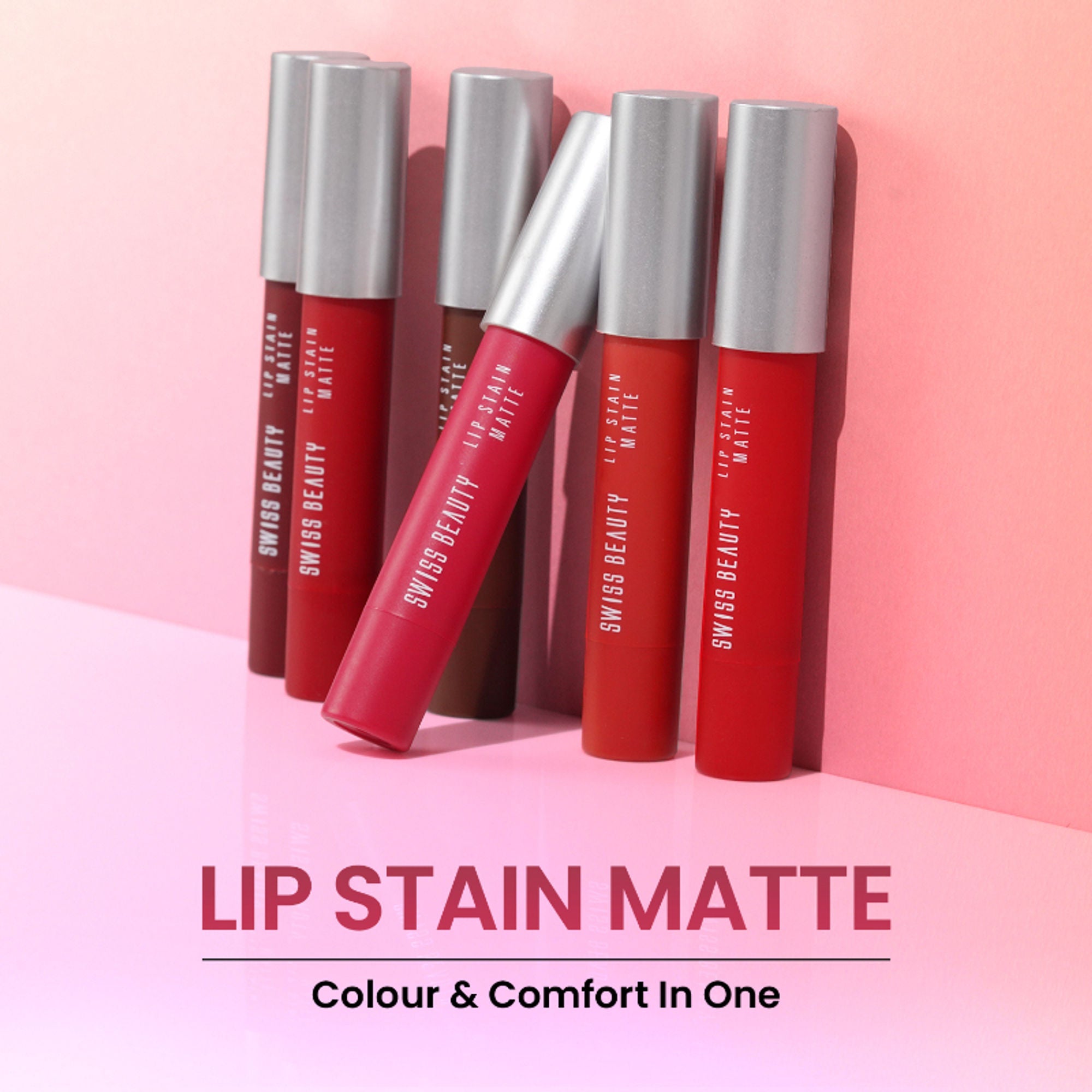 Swiss Beauty Lip Stain Matte Lipstick - 205 Lush Pink | Grab2Buy