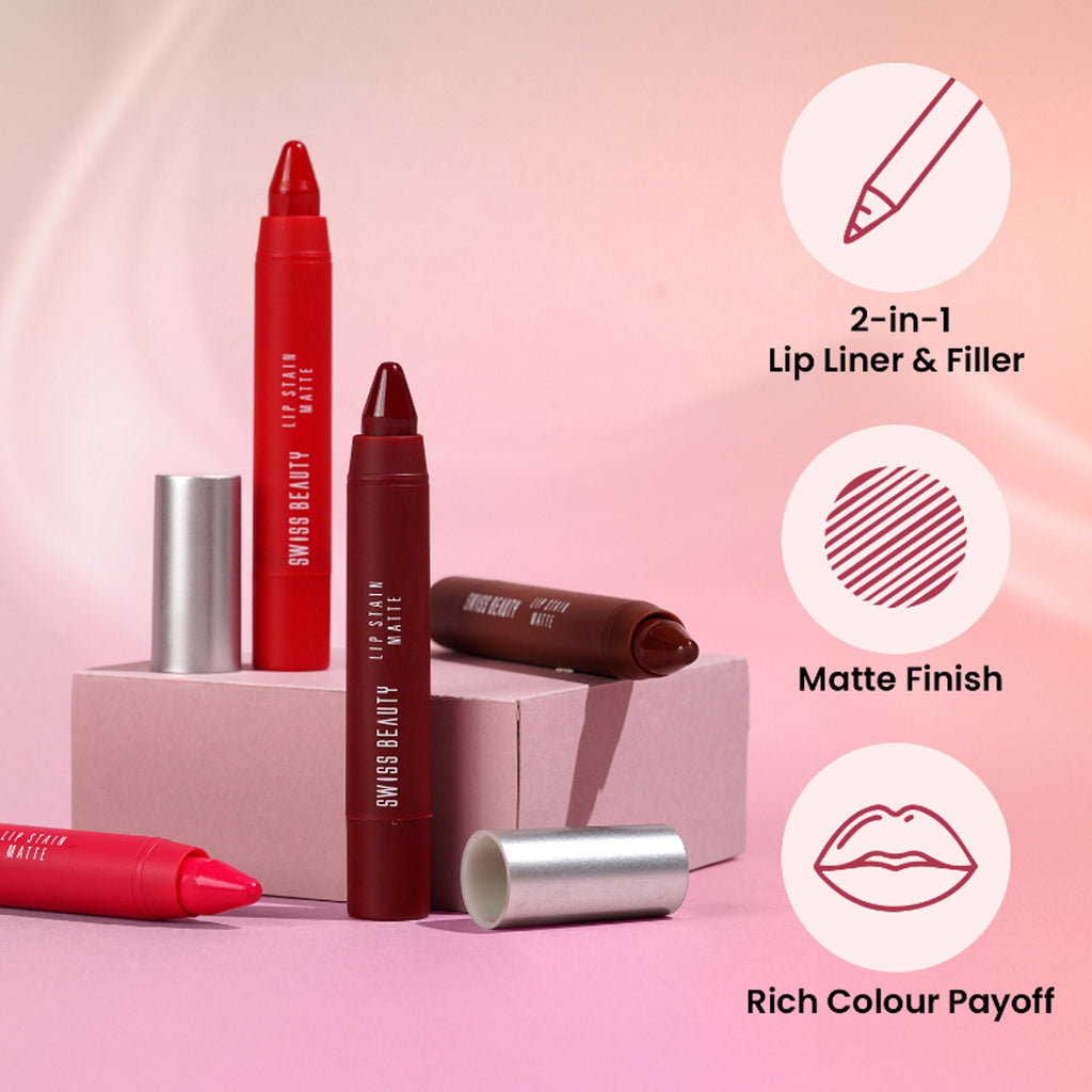 Swiss Beauty Lip Stain Matte Lipstick - 205 Lush Pink | Grab2Buy