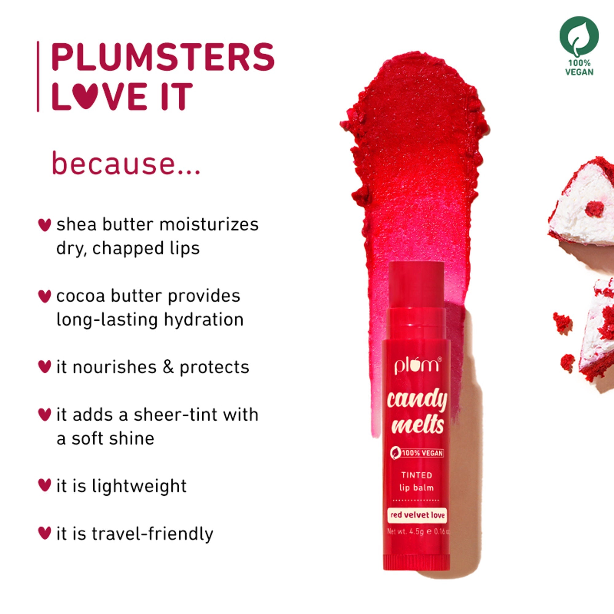 Plum Candy Melts Tinted Lip Balm - Red Velvet Love | Grab2Buy