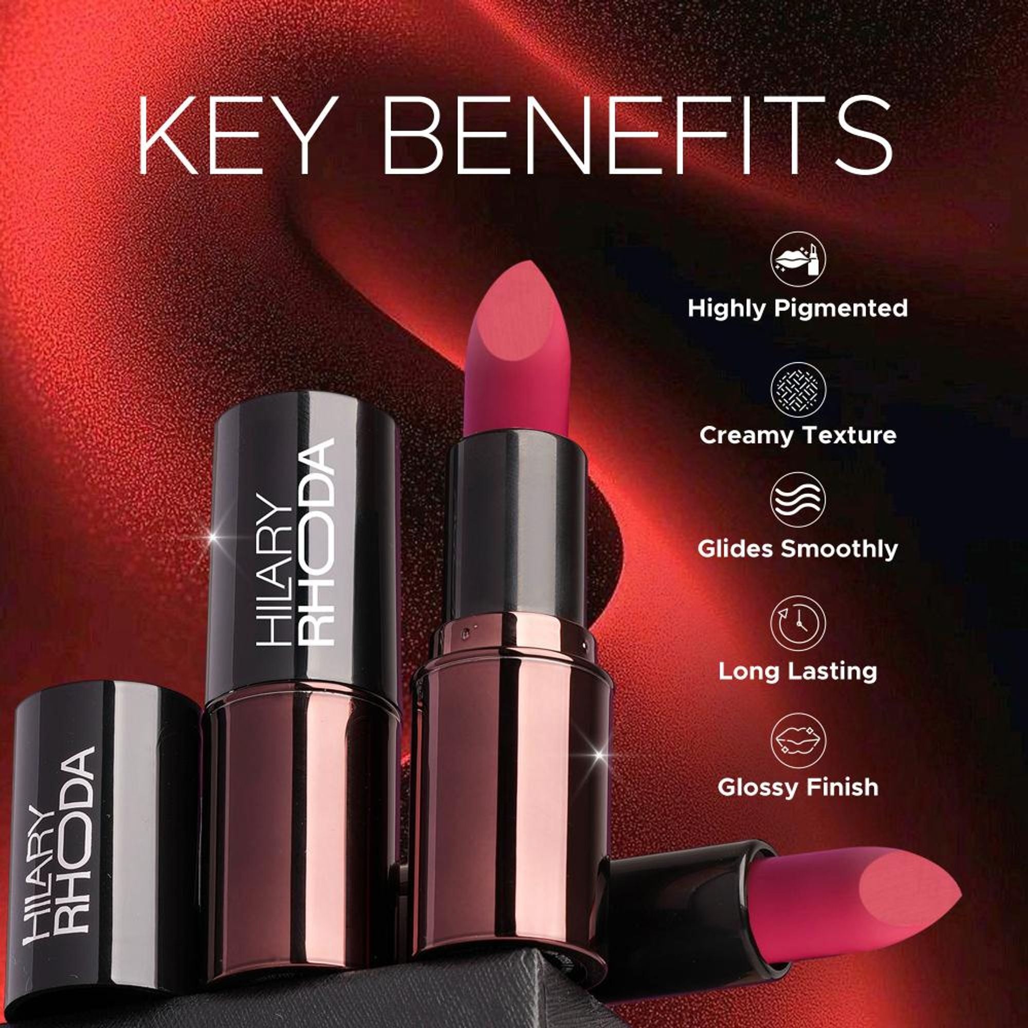 Hilary Rhoda Creamy Touch Lipstick - Pink Punch 05 | Grab2Buy