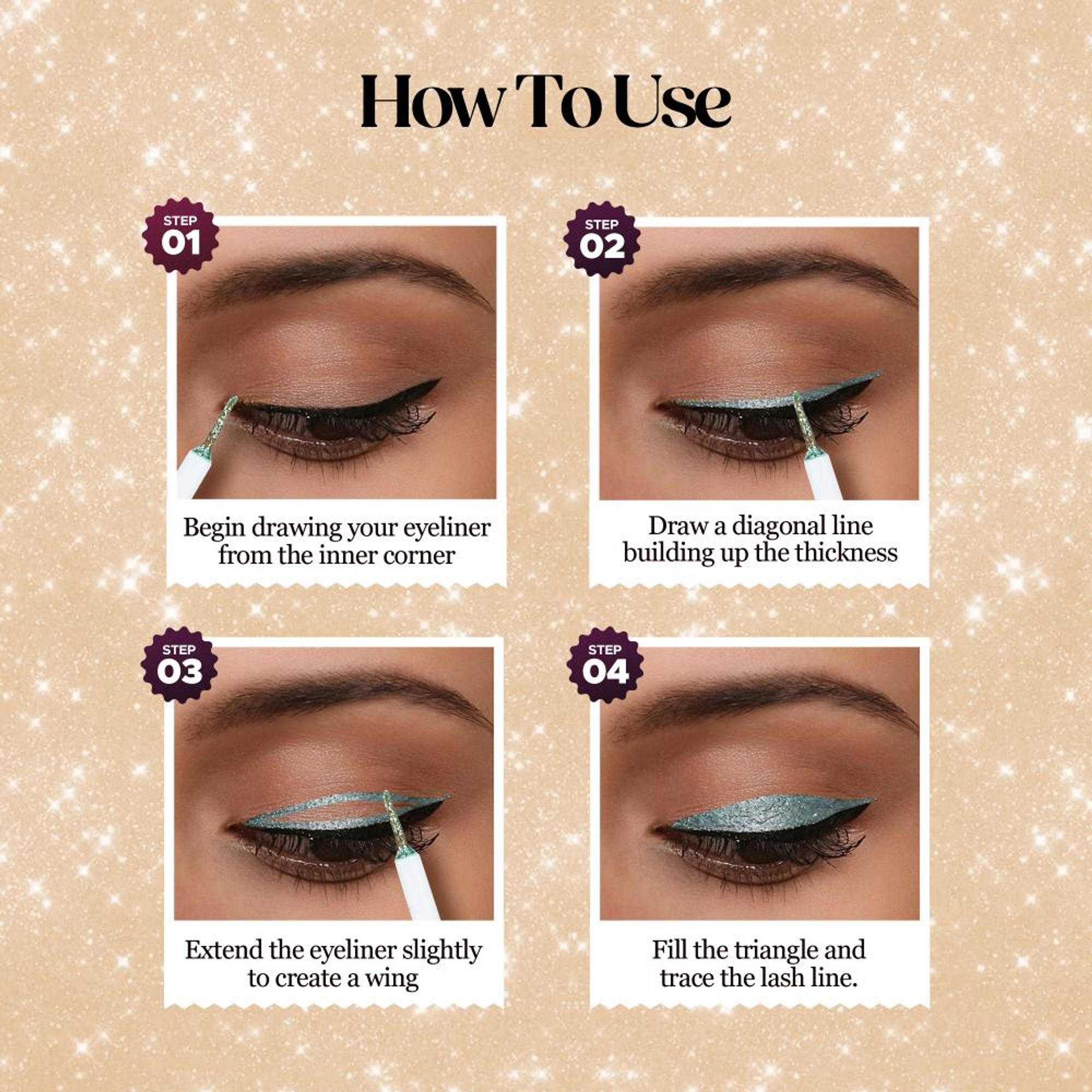 Hilary Rhoda Showstopper Glitter Eyeliner - Pearl Shine White 07 | Grab2Buy