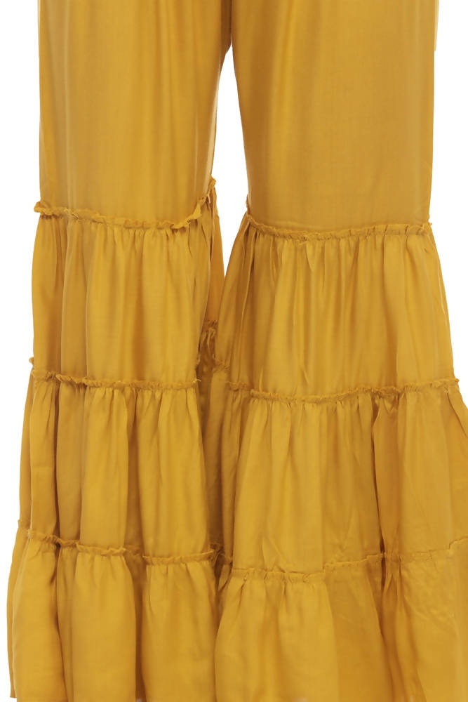 Mominos Fashion Reyon Cotton Mustard Palazzo | Grab2Buy