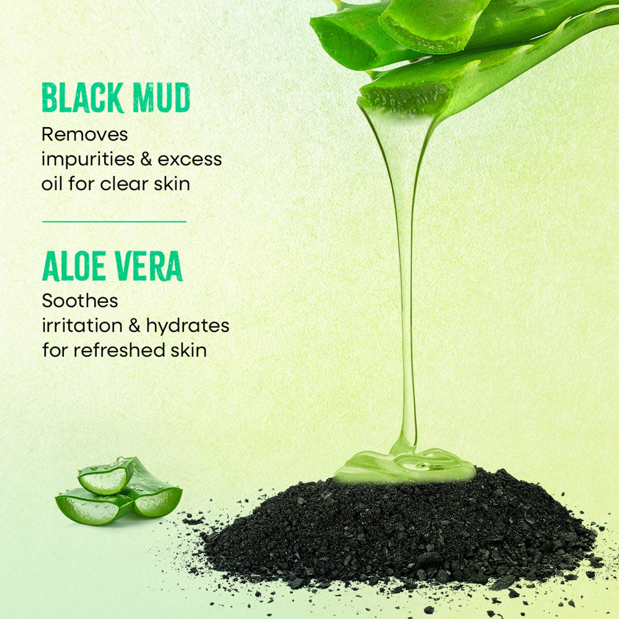 Nykaa Green Tea + Aloe Vera Sheet Mask For Hydrated Skin - Formulated in Korea - For All Skin Types - Black Mud + Aloe Vera
