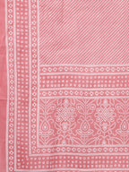 Yufta Women Pink Printed Regular Pure Cotton Kurta with Palazzo and Dupatta | Grab2Buy