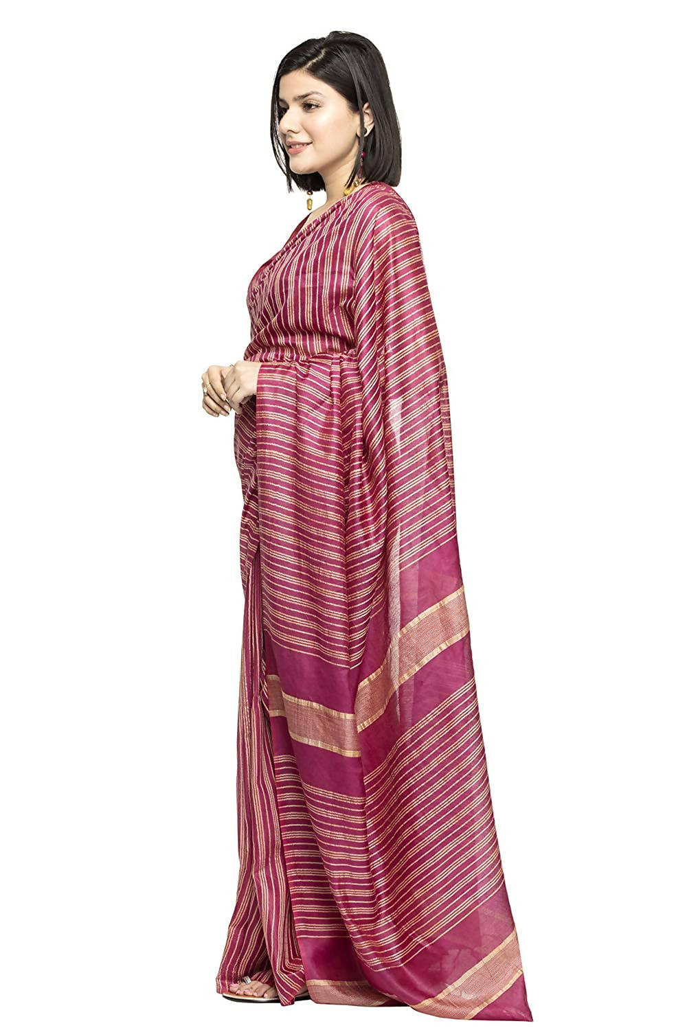 Mominos Fashion Purple Color Bhagalpuri Saree | Grab2Buy
