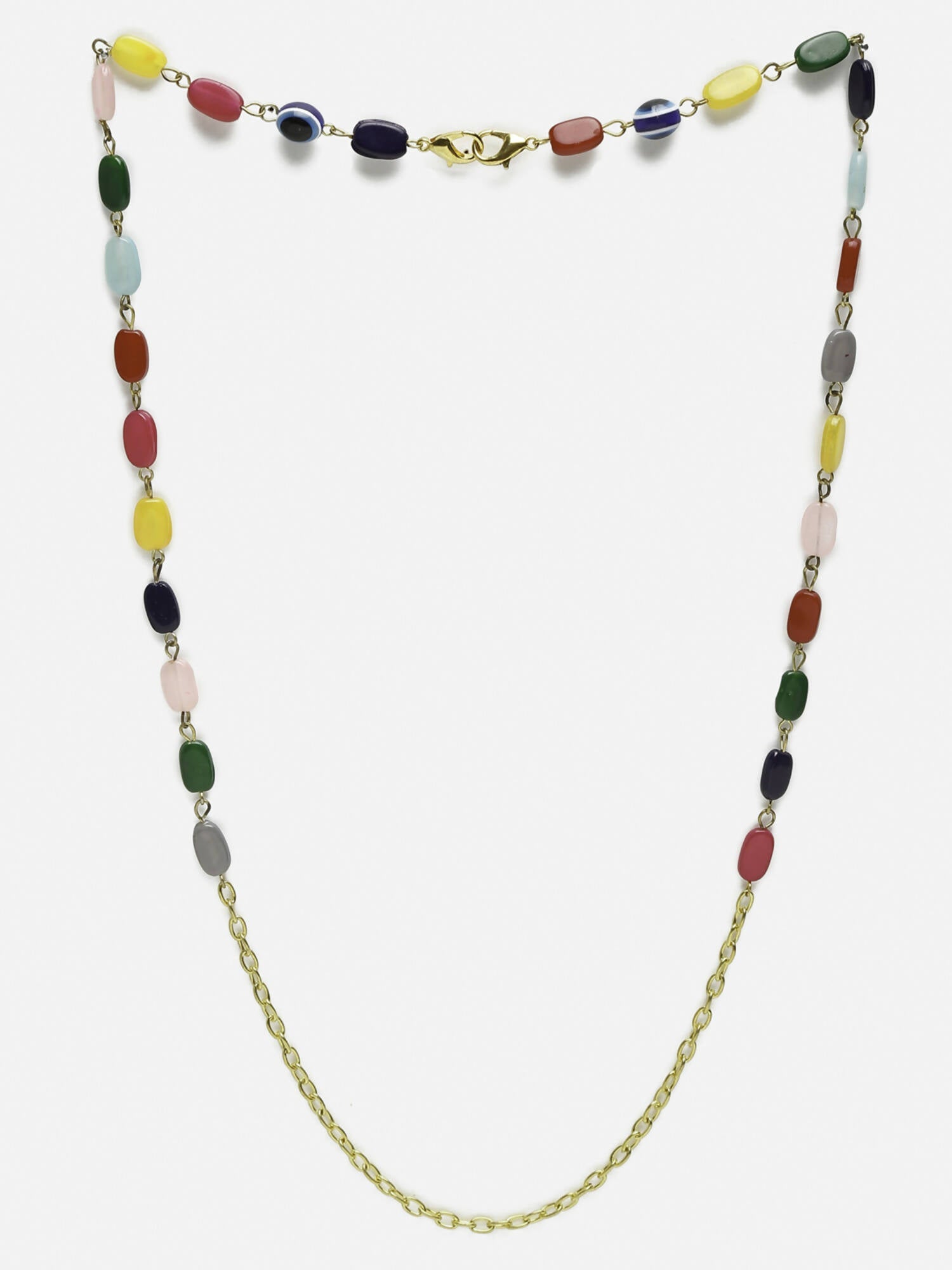 Multicolored Beaded Evil Eye Mask Chain - Ruby Raang | Grab2Buy