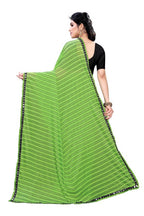 Vamika Green Malai Silk Printed Saree (Zigzag Green) | Grab2Buy