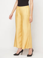 Aniyah Rayon Flared Slip-On Golden-Beige Palazzo | Grab2Buy