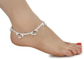 AanyaCentric Silver Plated White Metal Payal Indian Traditional Ethnic Fashion Imitation Jewellery Foot Chain | Grab2Buy