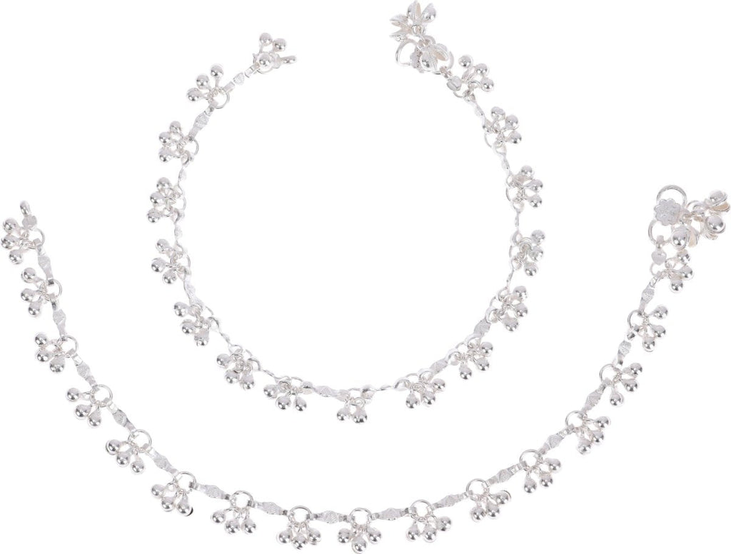 AanyaCentric Silver Plated Alloy Payal Indian Traditional Ethnic Fashion Imitation Jewellery Foot Chain | Grab2Buy