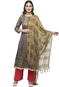 A R Silk Women's Cotton Window Mehndi Green Regular Dupatta | Grab2Buy