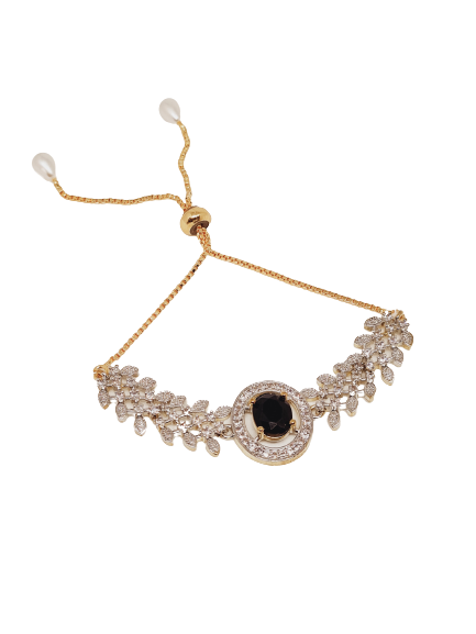 Rhodium-Plated Alloy Stone Studded Designer Bracelets - The Pari | Grab2Buy
