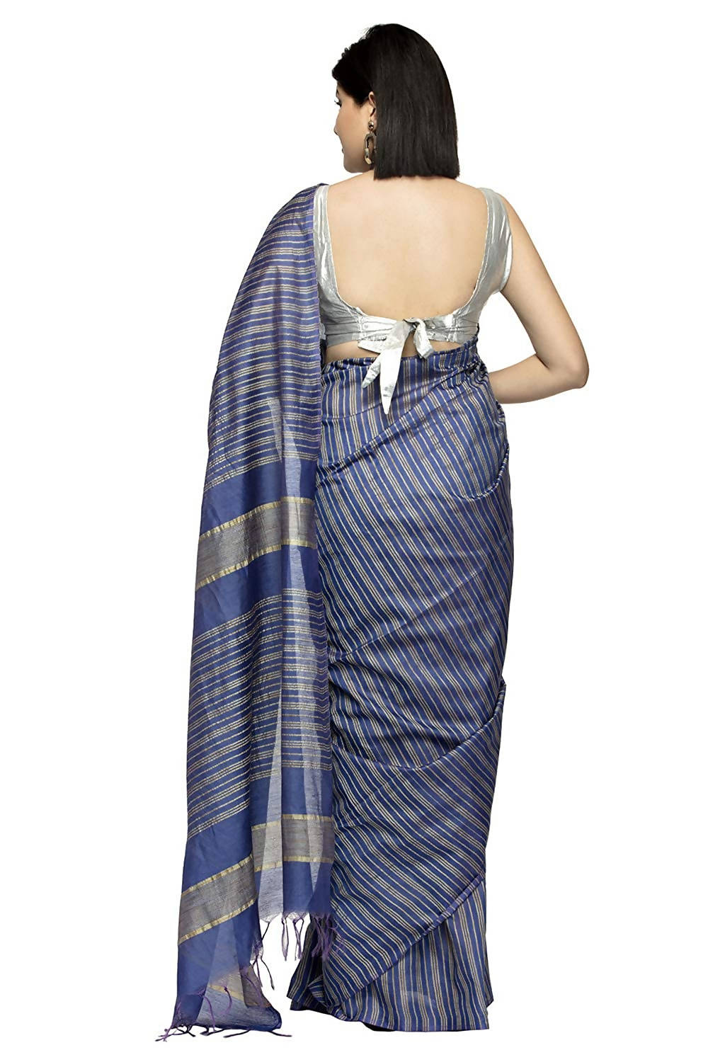 Mominos Fashion Royal Blue Color Bhagalpuri Saree | Grab2Buy