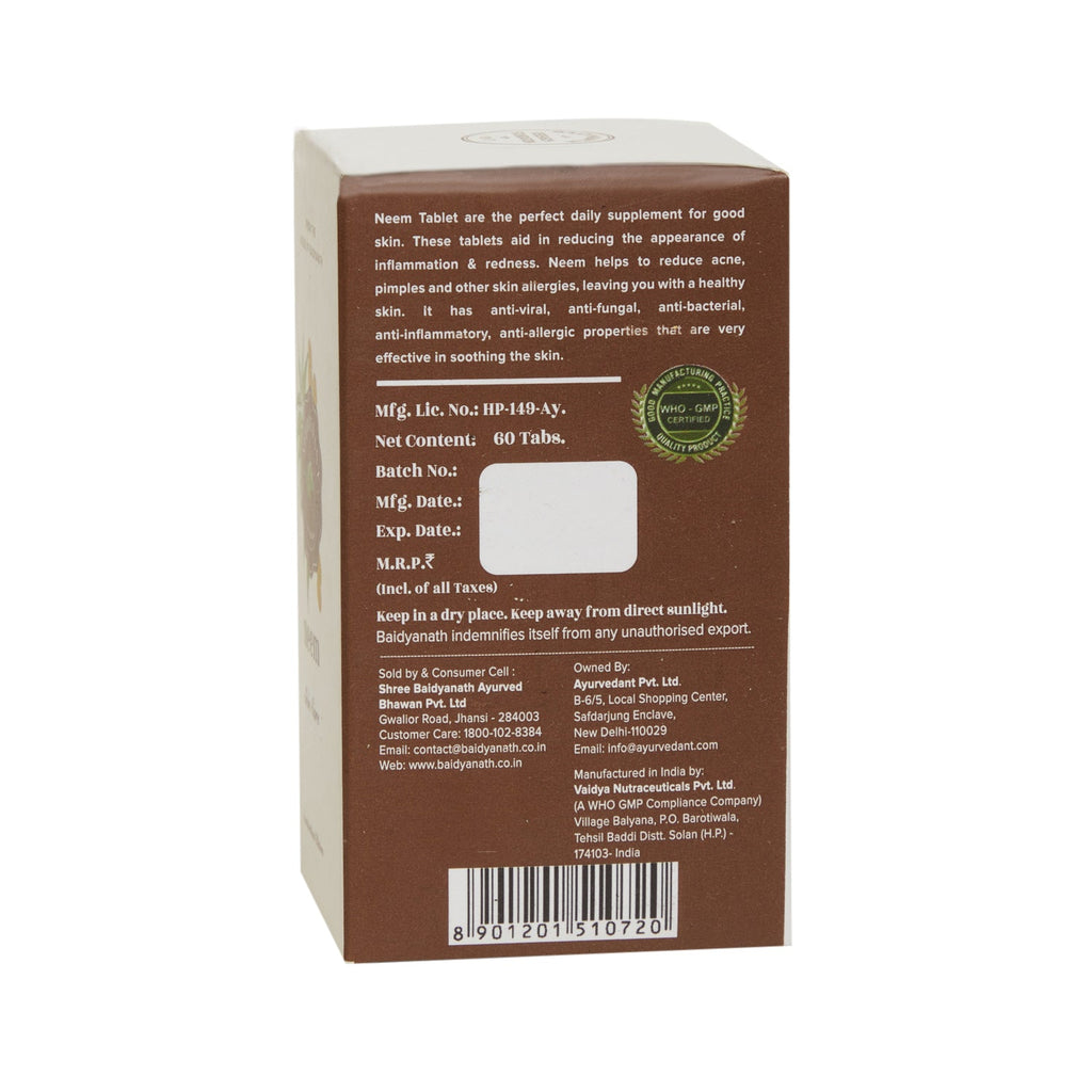 Baidyanath Jhansi Ayurvedant Neem Tablets | Grab2Buy