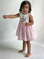 ArthLife White And Pink Unicorn Embroidered Dress | Grab2Buy