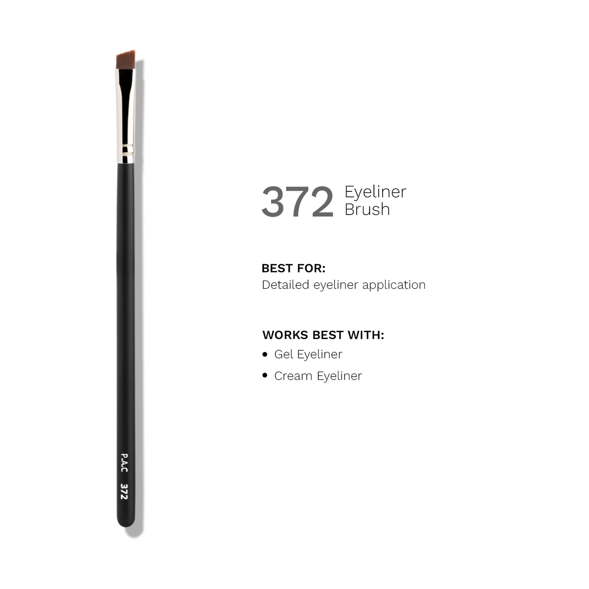 PAC Studio Eyeliner Brush 372 - Fine Tip Angled Eyeliner Brush, Suitable for Winged Liners or Filling Brows