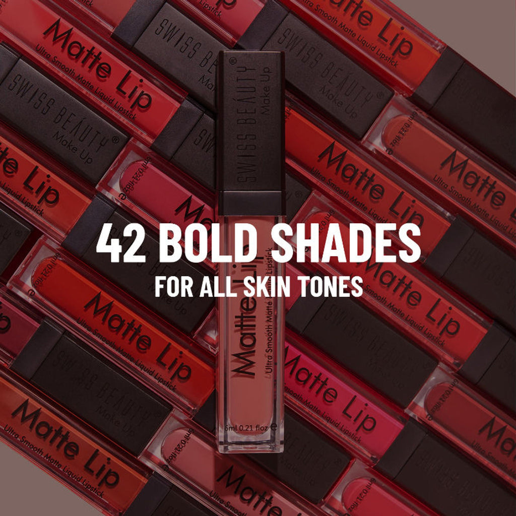 Swiss Beauty Ultra Smooth Matte Liquid Lipstick - 21 Peach Red