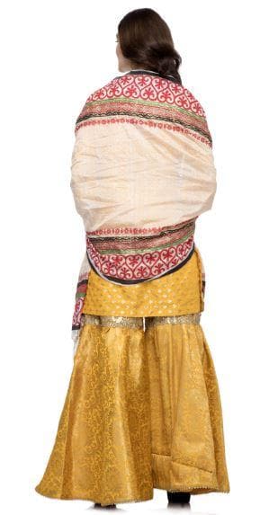 A R Silk Women's Silk Print With Embroidery White Fancy Dupatta | Grab2Buy