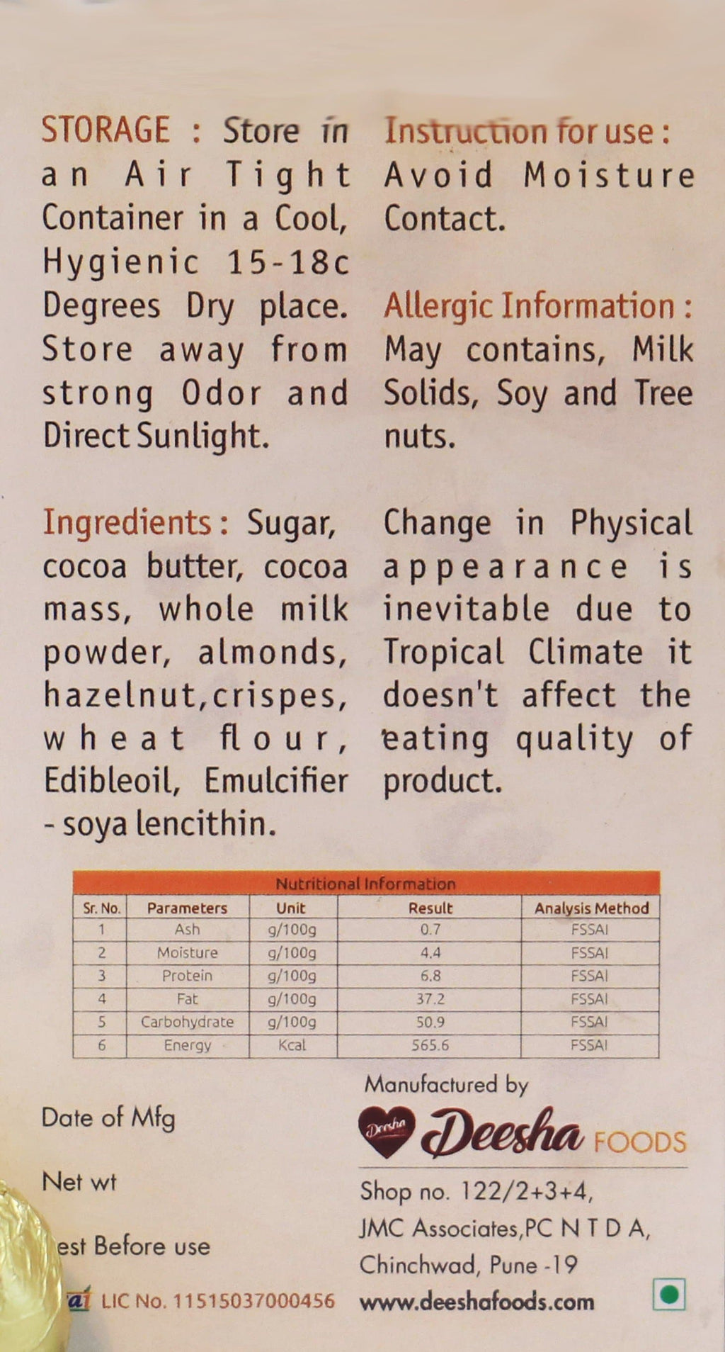 Deesha Foods Deesha Milk Chocolates 15 Bars (15 x 13.33 g) | Grab2Buy