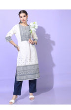 Maai Rayon Hand Printed Kurta White | Grab2Buy
