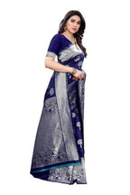Vamika Banarasi Jacquard Weaving Blue Saree (AMEE BLUE) | Grab2Buy