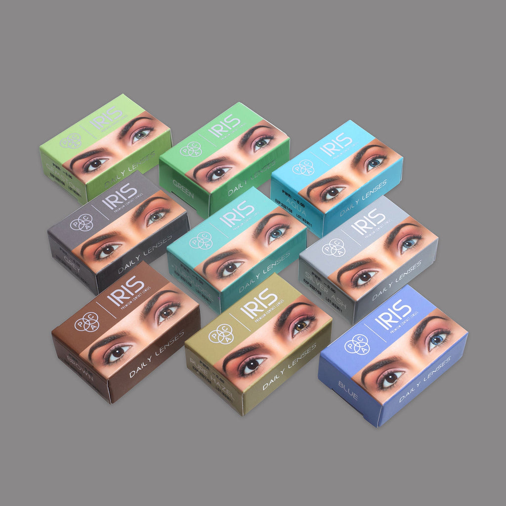 PAC Studio IRIS Premium Contact Lenses Turquoise - Comfortable Natural Looking, 1 Day Wear, Non-Irritating