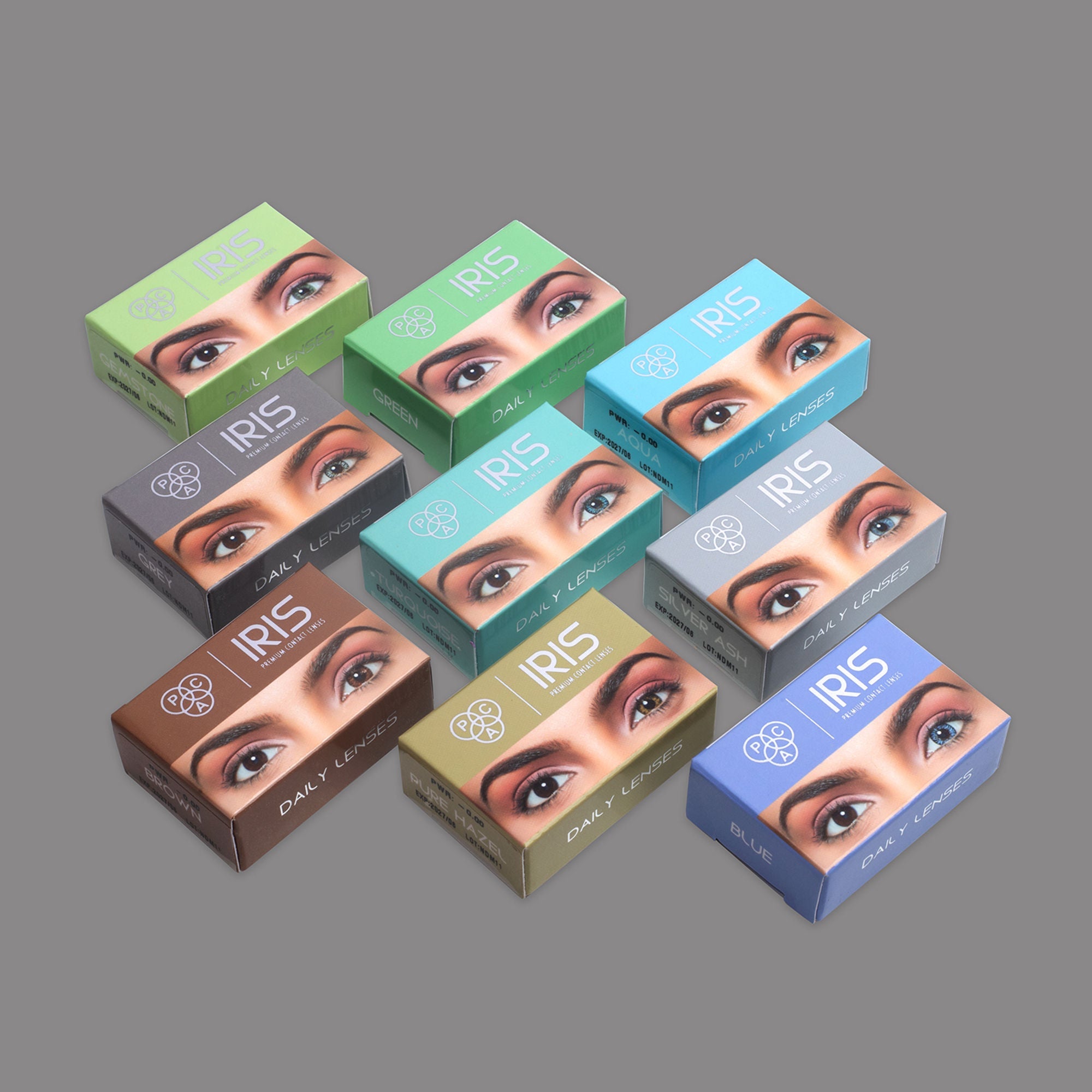 PAC Studio IRIS Premium Contact Lenses Green - Comfortable Natural Looking, 1 Day Wear, Non-Irritating