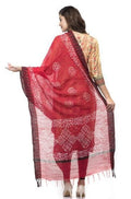 A R Silk Women's Cotton Red Regular Dupatta | Grab2Buy