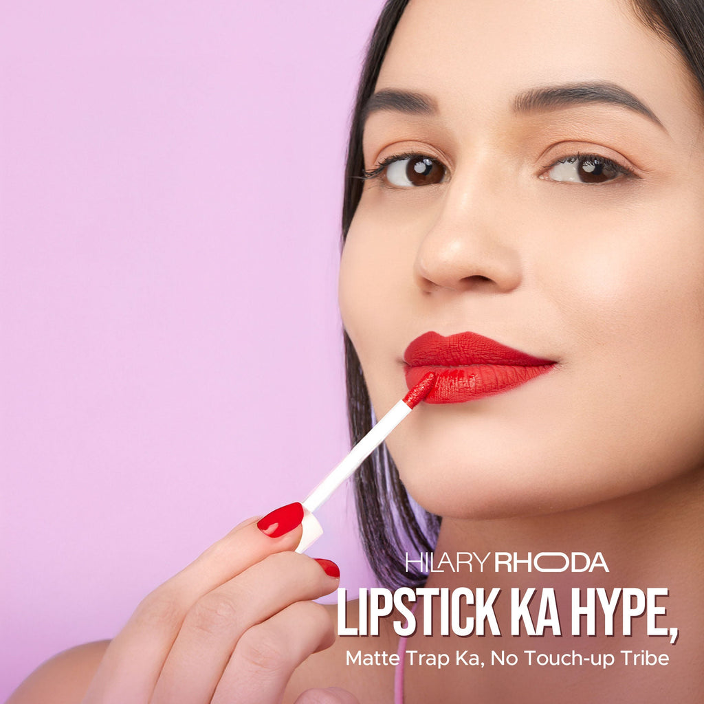 Hilary Rhoda Matte Trap Liquid Lipstick - Rose Red 18 | Grab2Buy