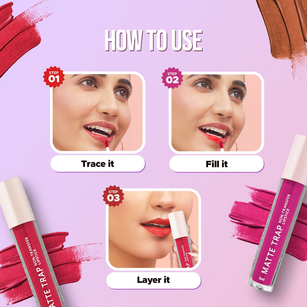 Hilary Rhoda Matte Trap Liquid Lipstick - Rose Red 18 | Grab2Buy