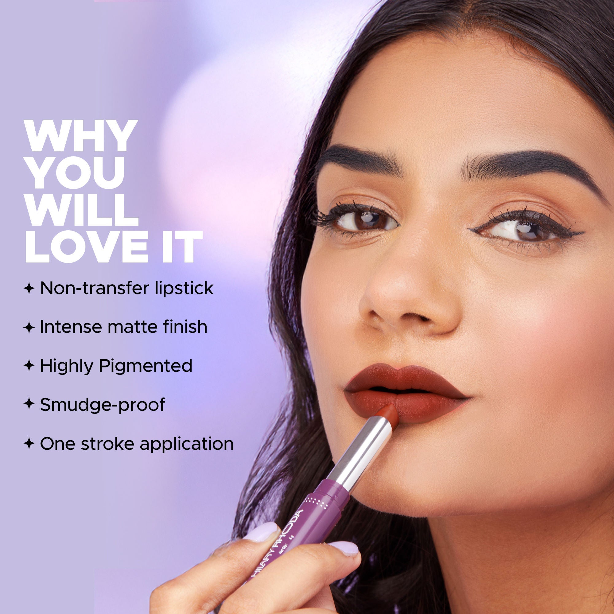 Hilary Rhoda Pro Matte Non-Transfer Waterproof Lipstick - Nude Rose 01